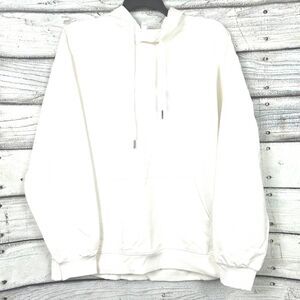 Chicyea Womens Graphic Hoodie White Pullover XL